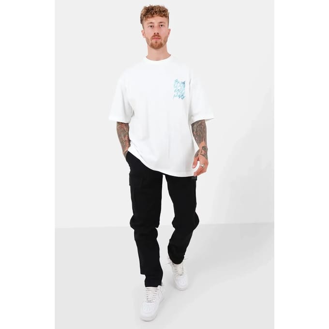 Cargo broek met pasvormen en borduursels Sixth June