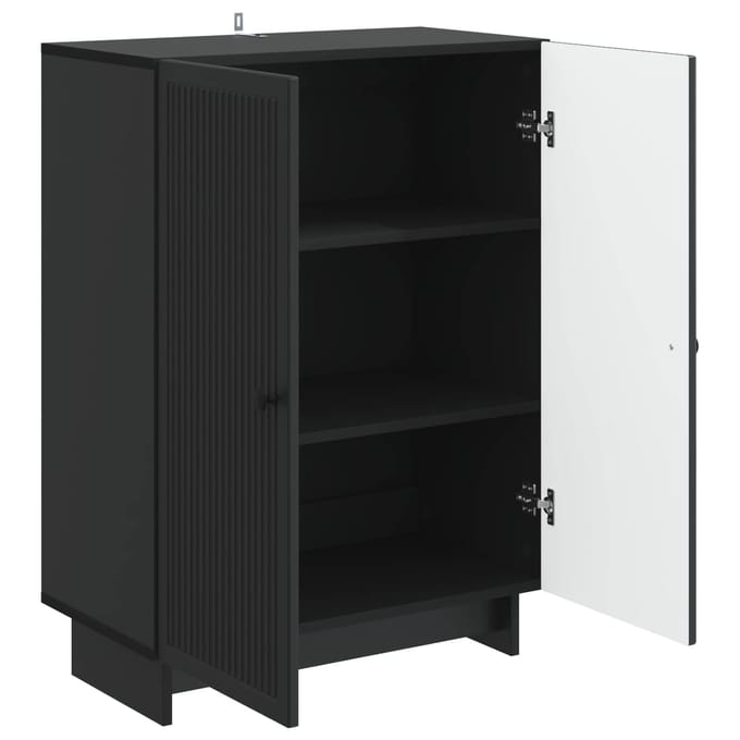 vidaXL - Dressoir - Zwart - 66 - x - 34,5 - x - 90 - cm - Bewerkt - hout