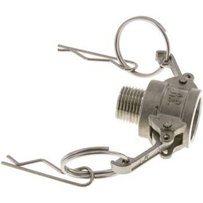 Camlock DN 15 (1/2'') Koppeling Rvs2 1/2'' NPT buitendraad Type B MIL-C-27487