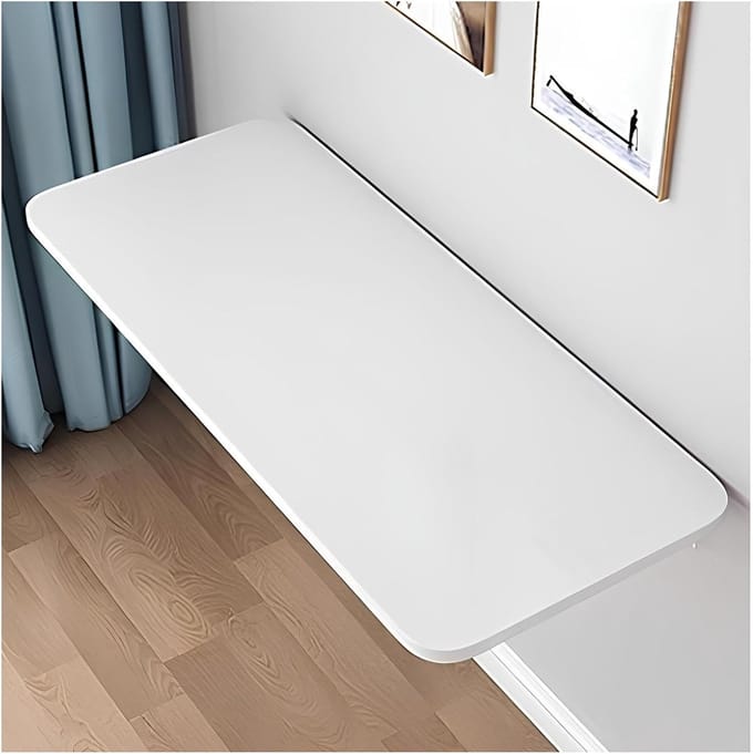 Inklapbare Wandtafel - Eettafel Blad - Ruimtebesparend Werken - Sterke Draagkracht - 90x30cm - Wit