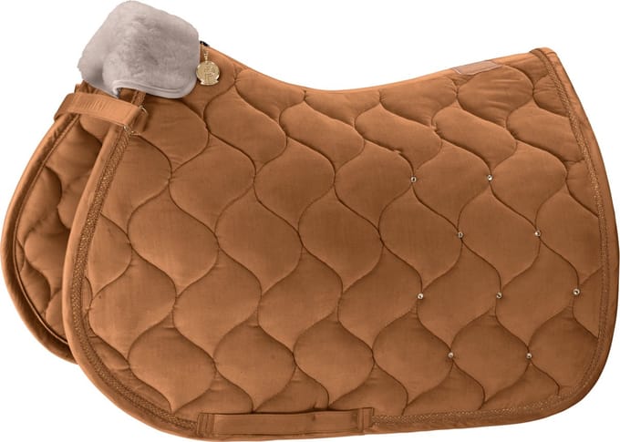 Eskadron Saddle Cloth Velvet Crystal Platinum 23 Cognac - Size : Full - Jump