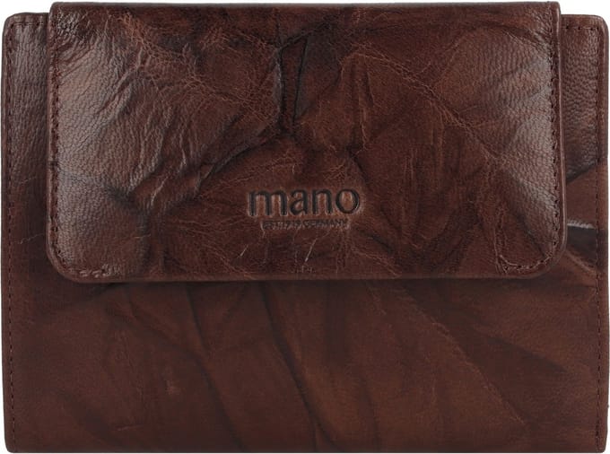 mano Leren Portemonnee Donna Aurona Wallet Darkbrown Donkerbruin