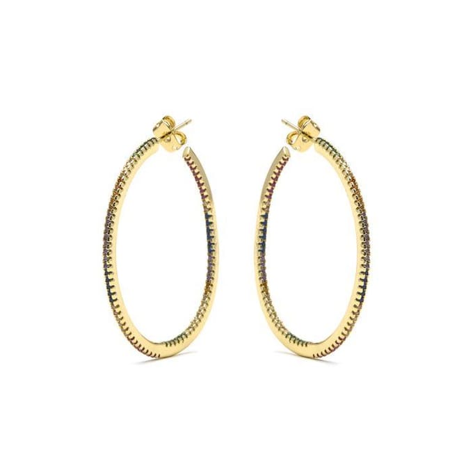 Boucles d'oreilles Luxenter avec zircon brillant en finition or 18k - Macare beige