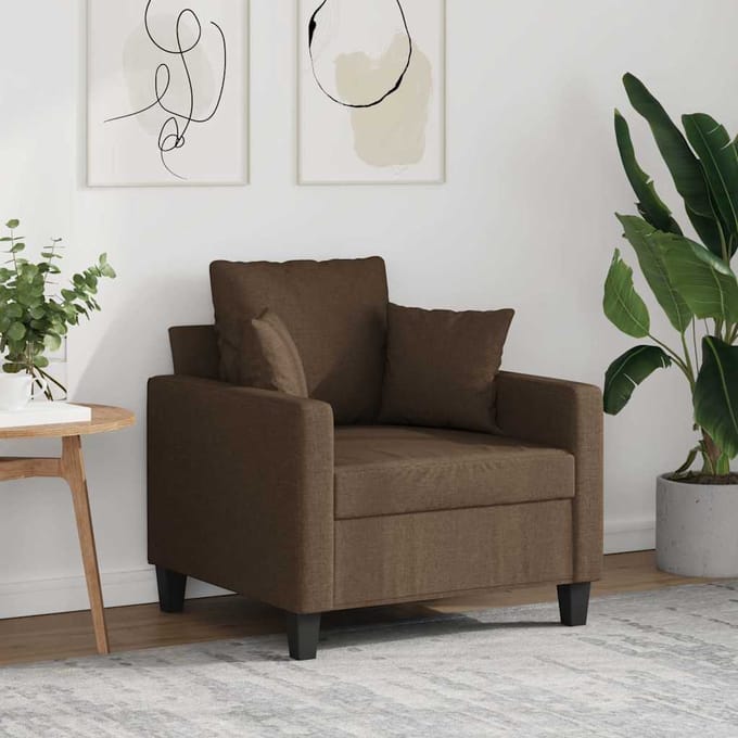 Vidaxl Fauteuil, Bruin, 60 Cm, Bekleed met Stof