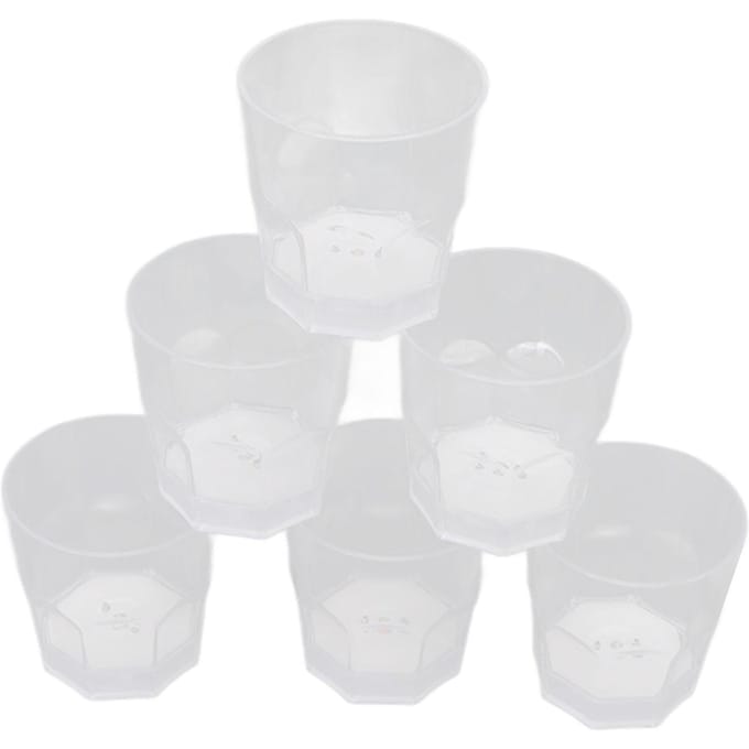 6 Stuks LED Multicolor Whiskyglas Watergeactiveerd Fun Oplichtende Drinkbekers Achtkantig Glas L white