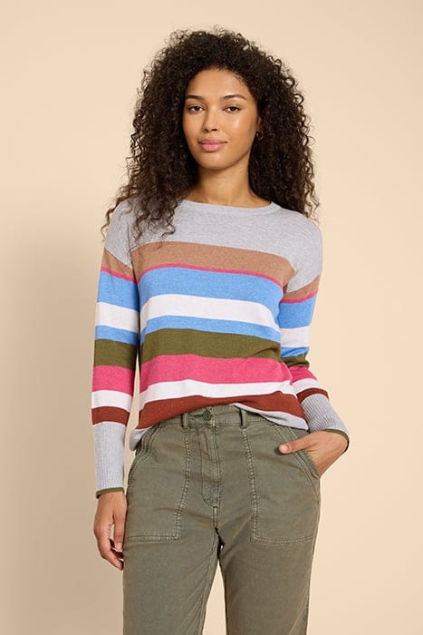 White Stuff Olive Stripe Jumper Grey Taglia: 8 | Maglioni a maglia Outlet | Donna | Grigio