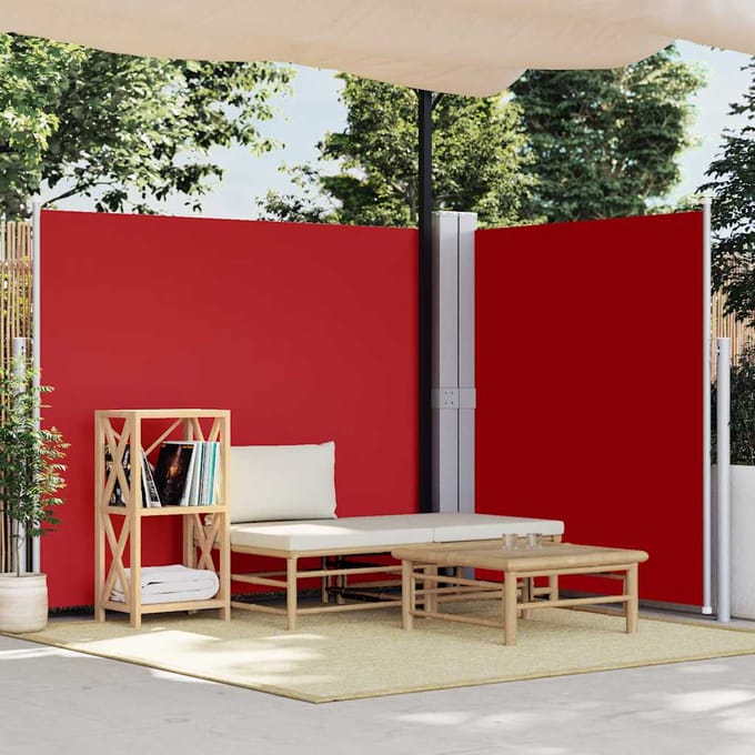 vidaXL - Windscherm - uittrekbaar - 160x600 - cm - rood