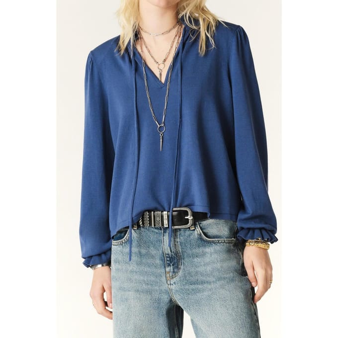 BA&SH Pull Sisol Bleunuit Größe: M | Longsleeves Outlet | Damen