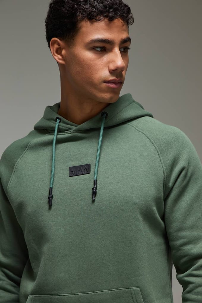Regular Fit Man Active Hoodie & Short Tracksuit | Green | Size Medium