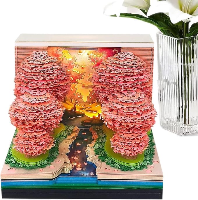3D Kalender - Weekplanner Organizer - Dagelijkse Planning - Uitgesneden Papieren Kunst - 8.5 cm Breed - Multicolor