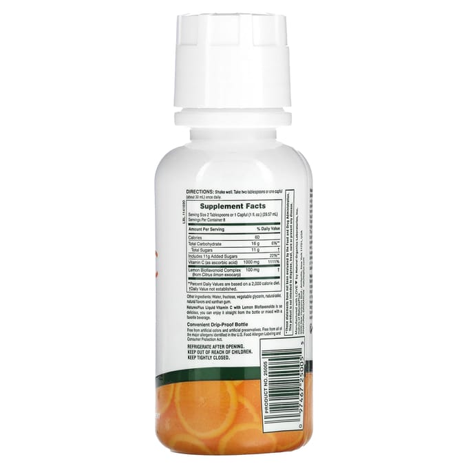 Vloeitamine C, Natuurlijke Sinaasappel, 236,56 ml (8 fl oz)