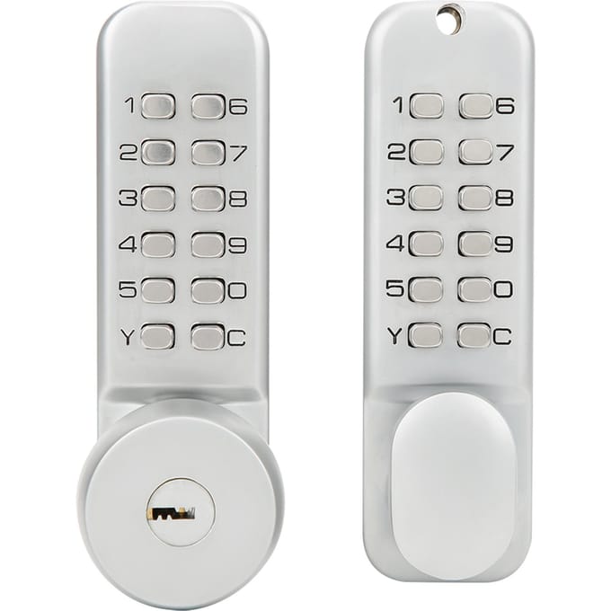 Dubbelzijdig mechanisch codeslot met sleutels, binnenplaatsdeur, codeslot, woonaccessoires gray
