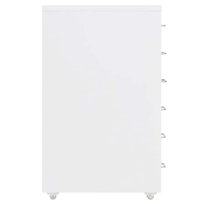 vidaXL - Ladeblok - verrijdbaar - 28x41x69 - cm - metaal - wit