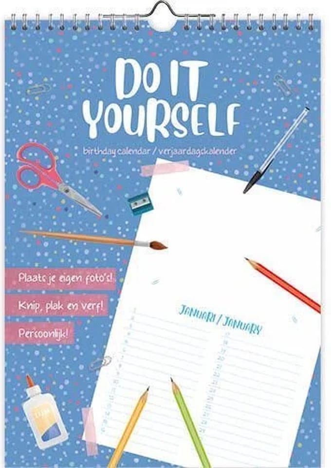 Do it Yourself verjaardagskalender - A4