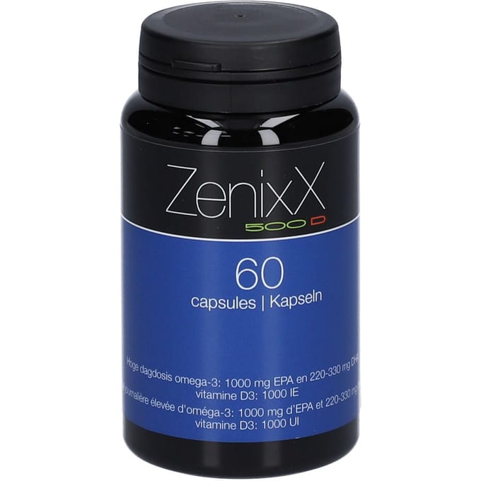 ixX Pharma ZenixX 500D | zeer hoge dosering EPA 1000 mg & Vitamine D3 60 Capsules