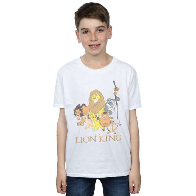 Disney Jongens The Lion King Groep T-Shirt (Wit)