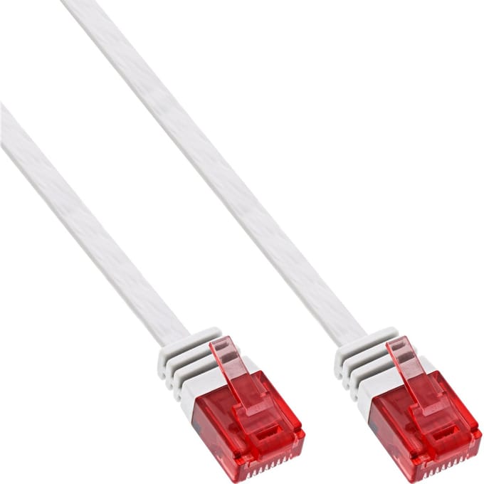 InLine® Patchkabel plat, U/UTP, Cat.6, wit, 2m