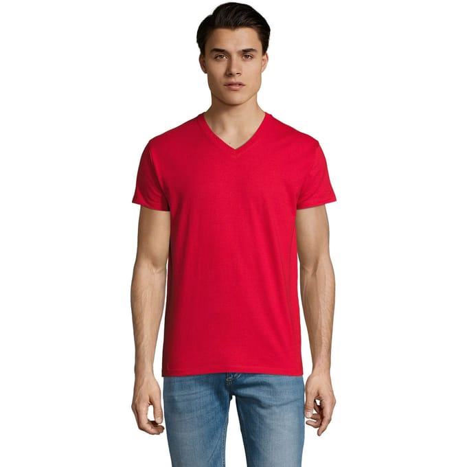 SOLS Heren Imperial V Hals T-shirt (Rood)
