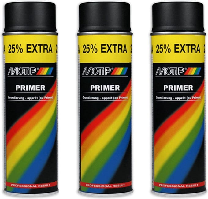 Motip Primer Zwart 500 ml - 3 Stuks