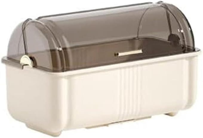 Droogrek met Deksel - Keuken Organizer - Vaat Drogen - Stofvrij Houden - 35 x 24 x 24 cm - Wit