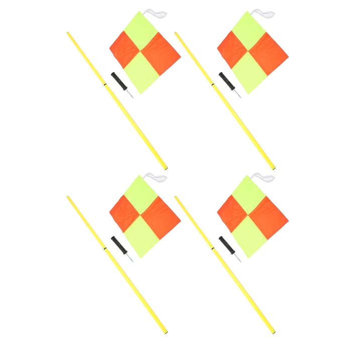 Hoekvlaggen Set voor Voetbalveld met 4 stuks Vierkante Vlaggen 4 stuks 2-delige 1.5m Voetbalpalen Voetbal yellow