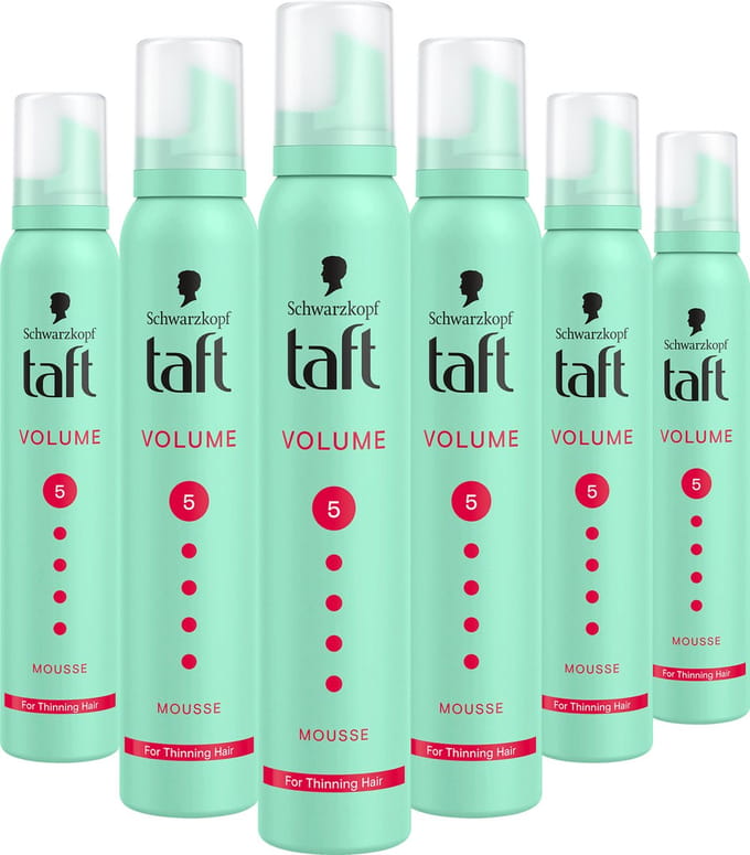 Taft Volume Mega Strong - Haarstyling - Haarmousse - Sterke Fixatie - Voordeelverpakking - 6x 200 ml