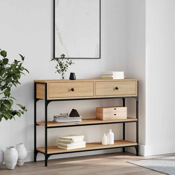 vidaXL - Wandtafel - 100x25x75 - cm - bewerkt - hout - sonoma - eikenkleurig