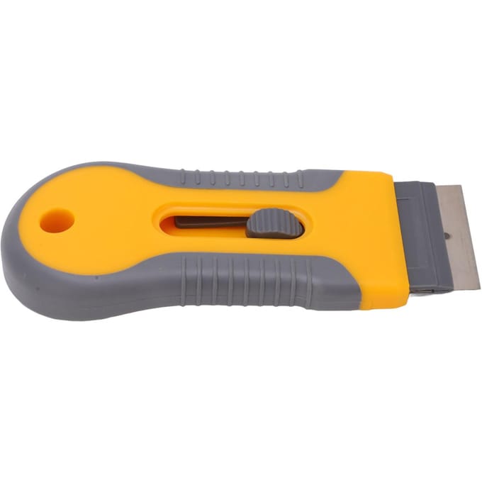 Grattoir à lame de rasoir Conception à détacher Ensemble Kit d'outils de nettoyage à gratter pour résidus d'autocollants yellow