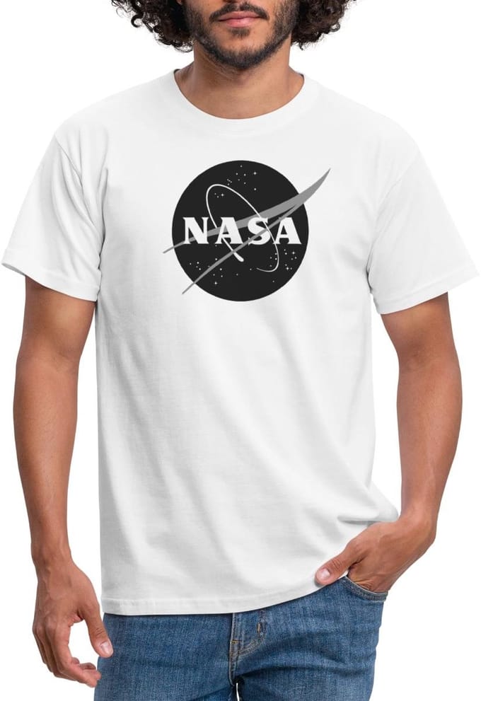 NASA zwart-wit klassiek logo T-Shirt Heren