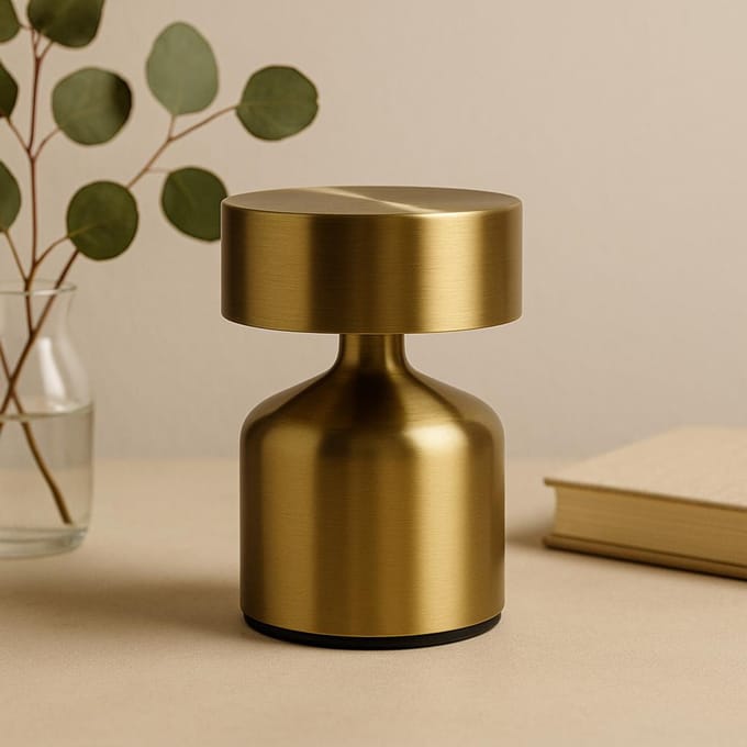 Touch Lamp - Flat Mushroom Bronze- USB (C) - Rechargable