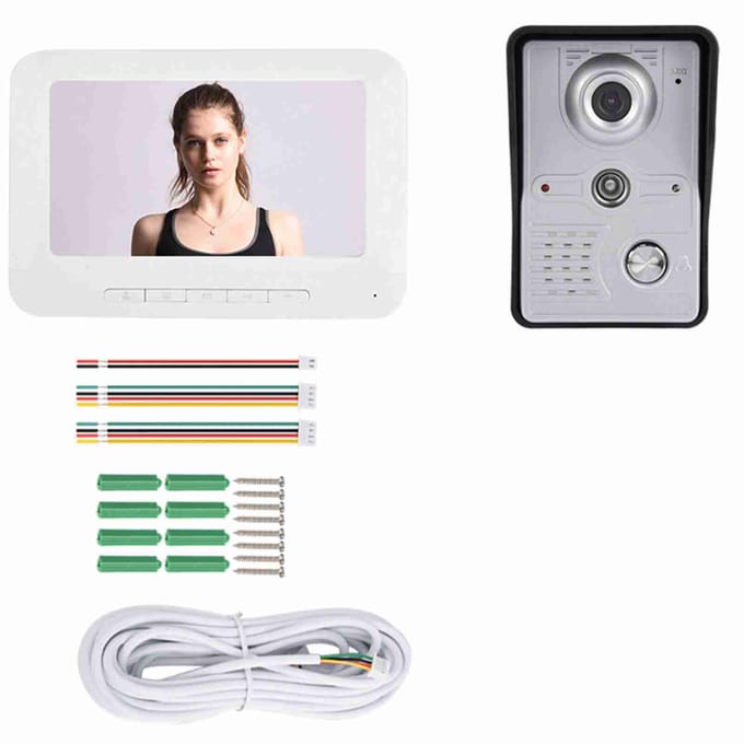 Kit de sonnette vidéo étanche avec interphone couleur et caméra vidéo couleur de 7 pouces