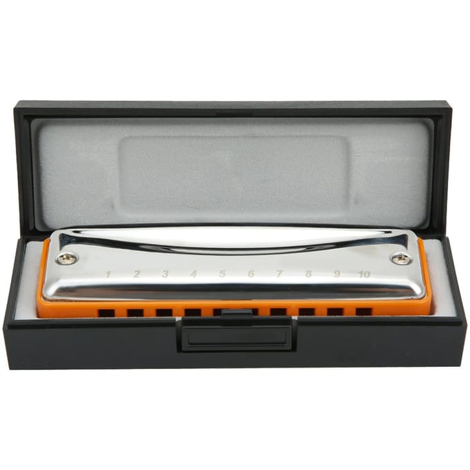 Blues Mondharmonica 10 Gaten Mondorgel Bb Toon Roestvrij Staal ABS Hars Blaasinstrument Oranje oranje