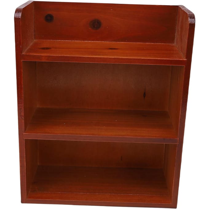 Meerlaags Houten Opbergrek Bureau Wandmontage Vintage Veelzijdig Houder voor Diverse Spullen voor Parfum Cosmetica brown