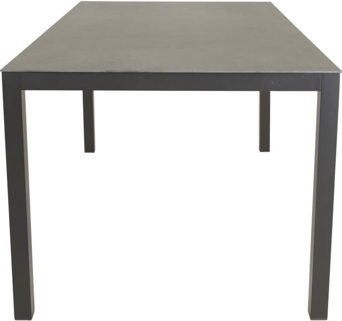 Tafel Lagos Basic 160x90 cm - Moderne Eettafel in Zwart-Grijs - SPC Blad & Aluminium Frame