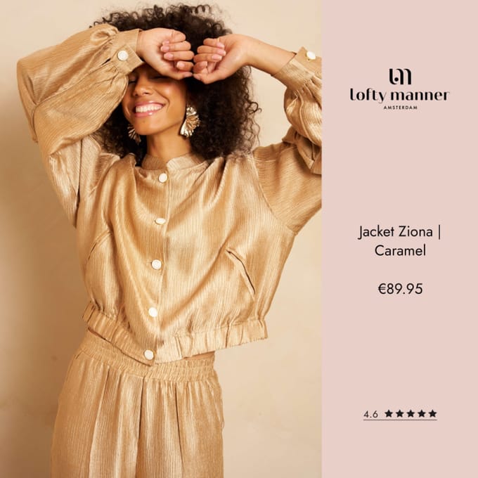 Lofty Manner Jas Jacket Ziona Rg56 Caramel Dames Maat - XS
