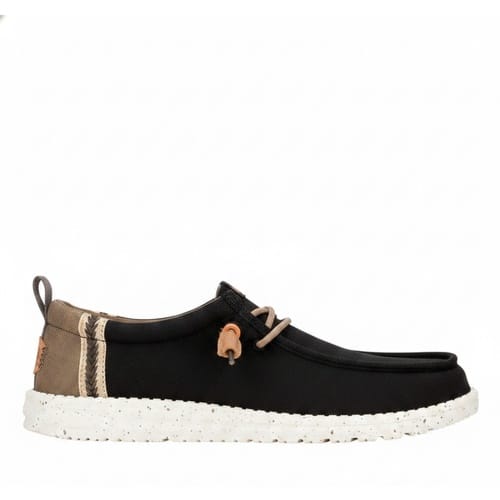 Mannenschoenen Hey Dude wally zomer linnen zwart