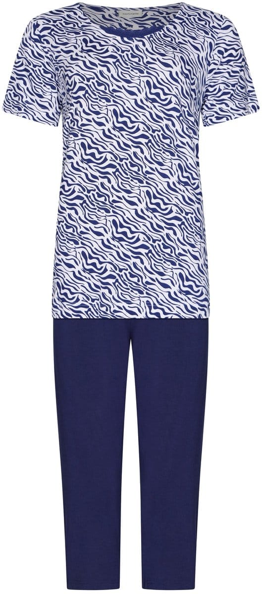 Pastunette - Pyjama - Midnight Animal - Bamboe - Blauw/Wit - Maat 40
