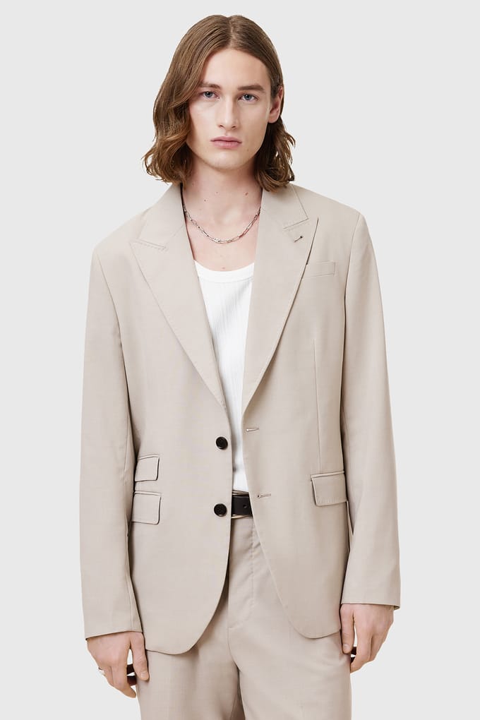 AllSaints Gallow Blazer Hammock Taupe Größe: 44 | Blazer Outlet | Herren | Schwarz