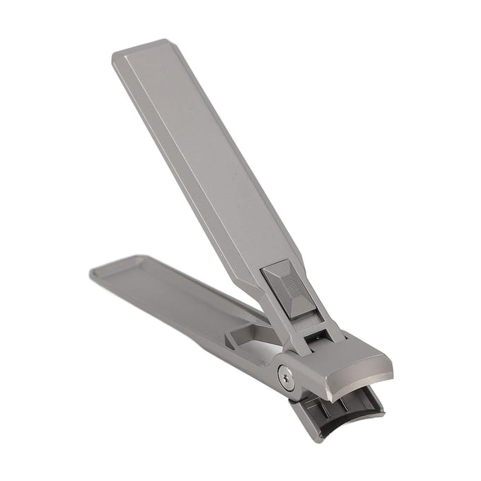 Coupe-ongles en acier inoxydable, ouverture large, bouton-poussoir, anti-éclaboussures, bouche plate gray
