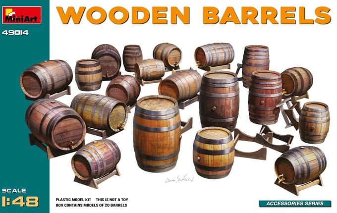 MiniArt Modelbouwpakket Diorama - 49014 Houten Vaten voor Diorama Plastic - 1:48 - Modelbouw