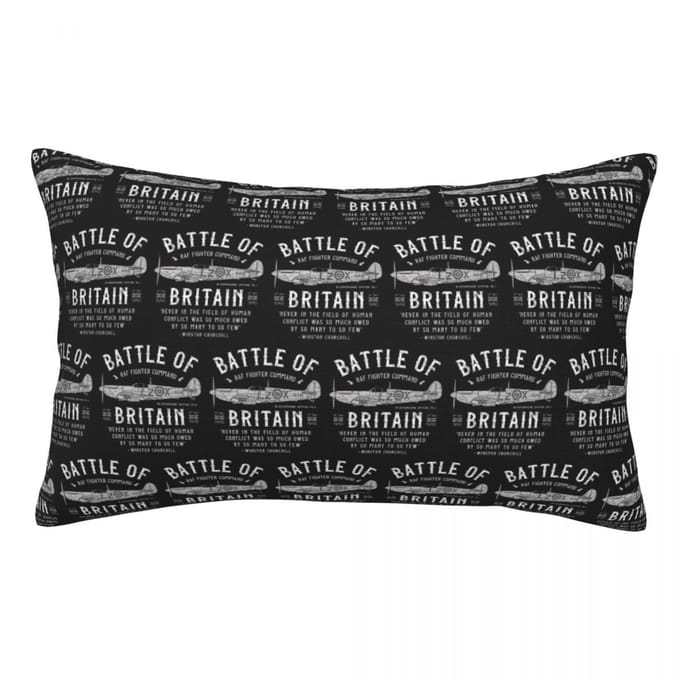Bataille d'Angleterre Spitfire Housse de Coussin Rectangulaire Décoration Chambre à Coucher Lit Maison Confort Coussin Jeté 50x35cm