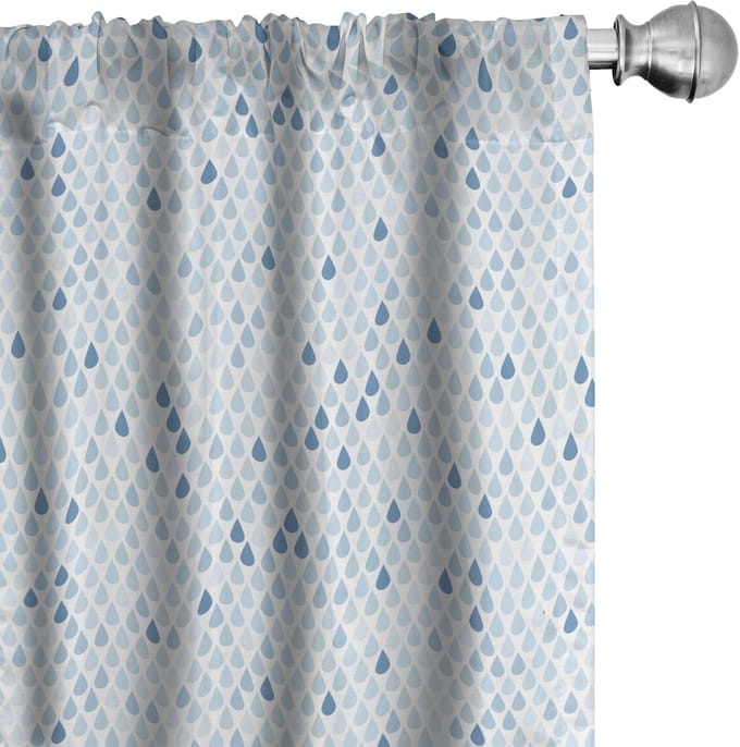 ABAKUHAUS – Blauw/Wit Voorhangen – 2x75x245 cm – Microvezel – Halfschaduw