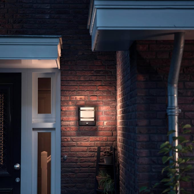 Philips Petronia buitenwandlamp - met sensor - antraciet