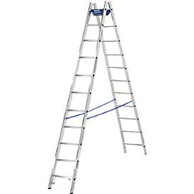 Dubbele trapladder, 2 x 10 sporten, + toolbag GRATIS