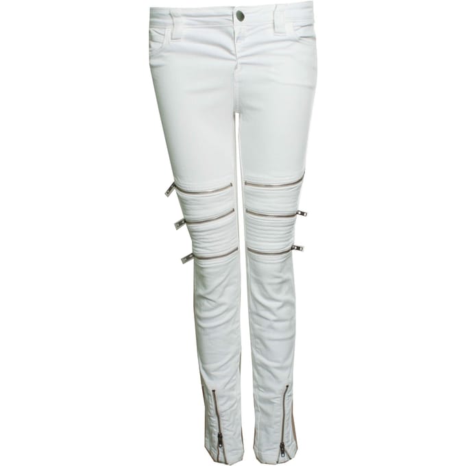 CLOSED, witte bikerjeans met ritsen