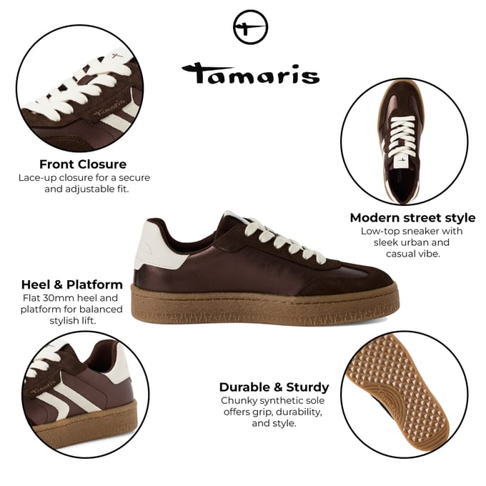 Tamaris 1-23723-44 - Damessneaker - 323-Bruin-Metallic