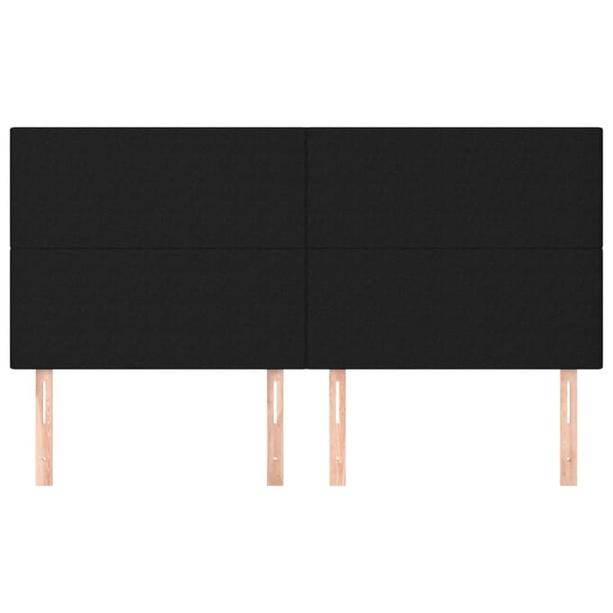 vidaXL - Hoofdbord - zwart - 200x5x118/128 - cm - stof