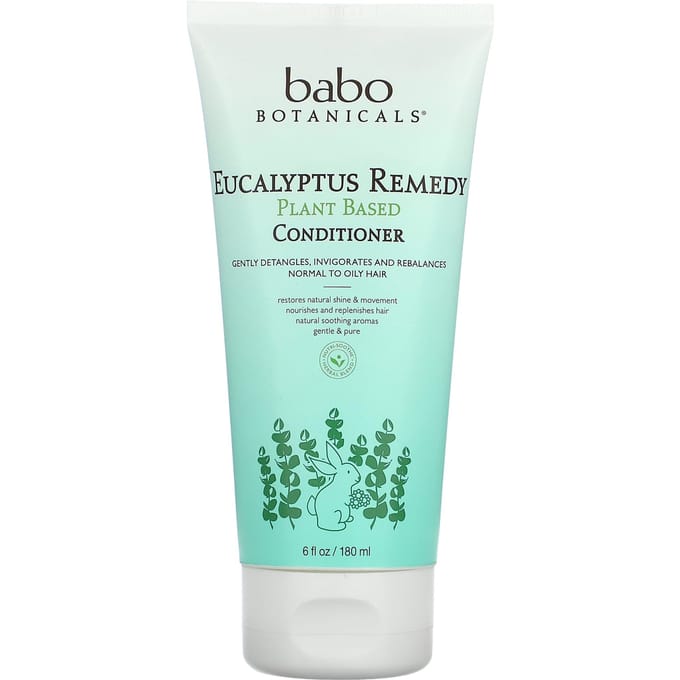 Babo Botanicals, Soin Démêlant Botanique Eucalyptus Remedy, Cheveux Normaux à Gras, 6 fl oz (180ml) white