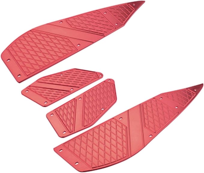 Motor Voetsteun Pedaal - Voetplaat Treeplank - Verbeterde Rijervaring - Antislip Ontwerp - CNC Aluminium - Rood