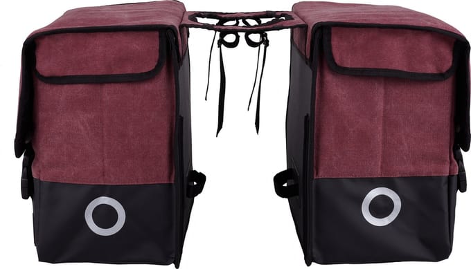 Willex - Dubbele Canvas Plus - 30 Liter - Universele Bevestiging - Extra Sterk - Red/Matt black